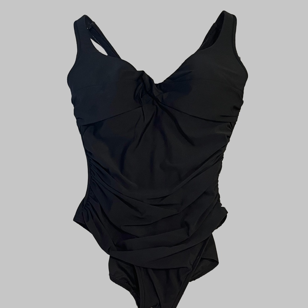 Miraclesuit One Piece Swimsuit Womens 14 Black Slimming Underwire
